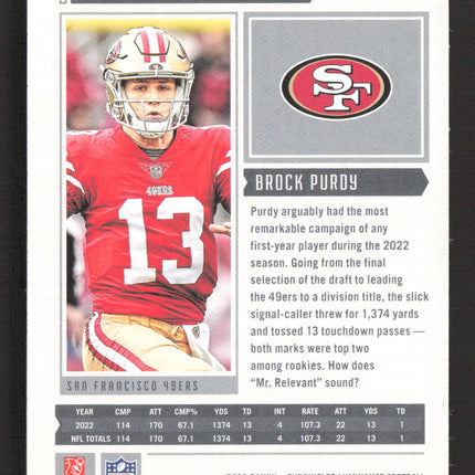 2023 Panini Chronicles Luminance Brock Purdy #213 RC