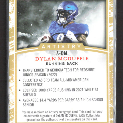 2022 SAGE Artistry Dylan McDuffie #A-DM auto