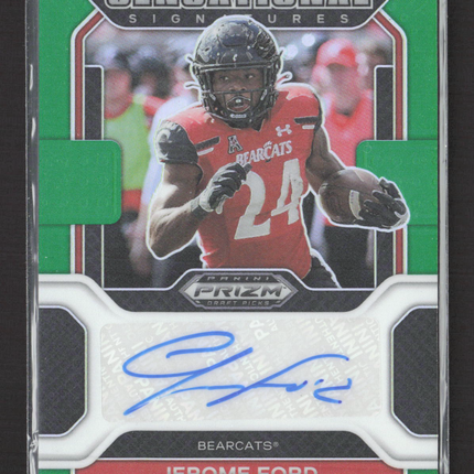 2022 Panini Prizm Draft Sensational Signatures Jerome Ford #SS-JFO Green auto