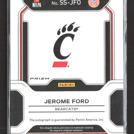 2022 Panini Prizm Draft Sensational Signatures Jerome Ford #SS-JFO Green auto