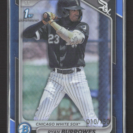 2024 Topps Bowman Chrome Ryan Burrowes #BCP-119 Blue 010/150