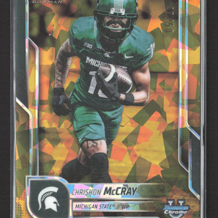 2025 Bowman Chrome University Chrishon McCray #155 1st Gold Sapphire /50