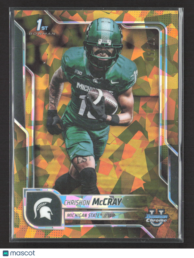 2025 Bowman Chrome University Chrishon McCray #155 1st Gold Sapphire /50