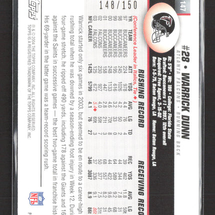 2004 Topps Black Warrick Dunn #147 black /150