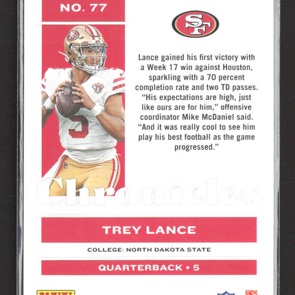 2022 Panini Chronicles Football Trey Lance #77 RC
