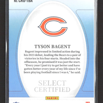 2024 Panini Select Select Certified Tyson Bagent #CRO-TBA RC