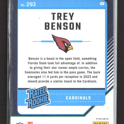 2024 Panini Donruss Optic Prizm Trey Benson #293 purple shock
