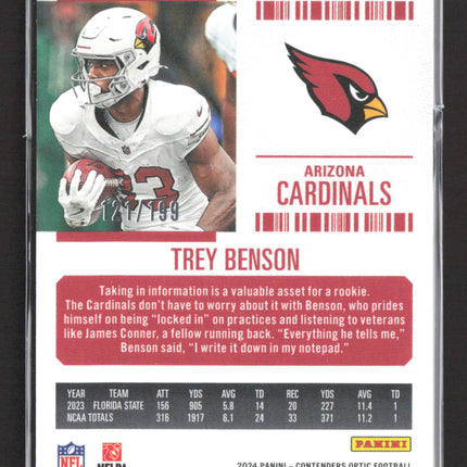 2025 Panini Contenders Optic Trey Benson #96 Red RC 121/199