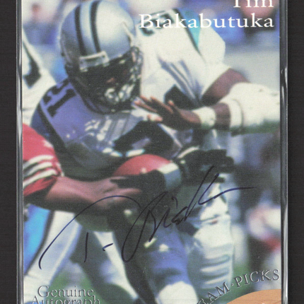 1996 Classic Dream Picks Tim Biakabutuka Genuine Autograph 1310/1500