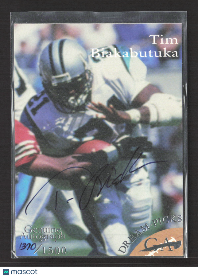 1996 Classic Dream Picks Tim Biakabutuka Genuine Autograph 1310/1500