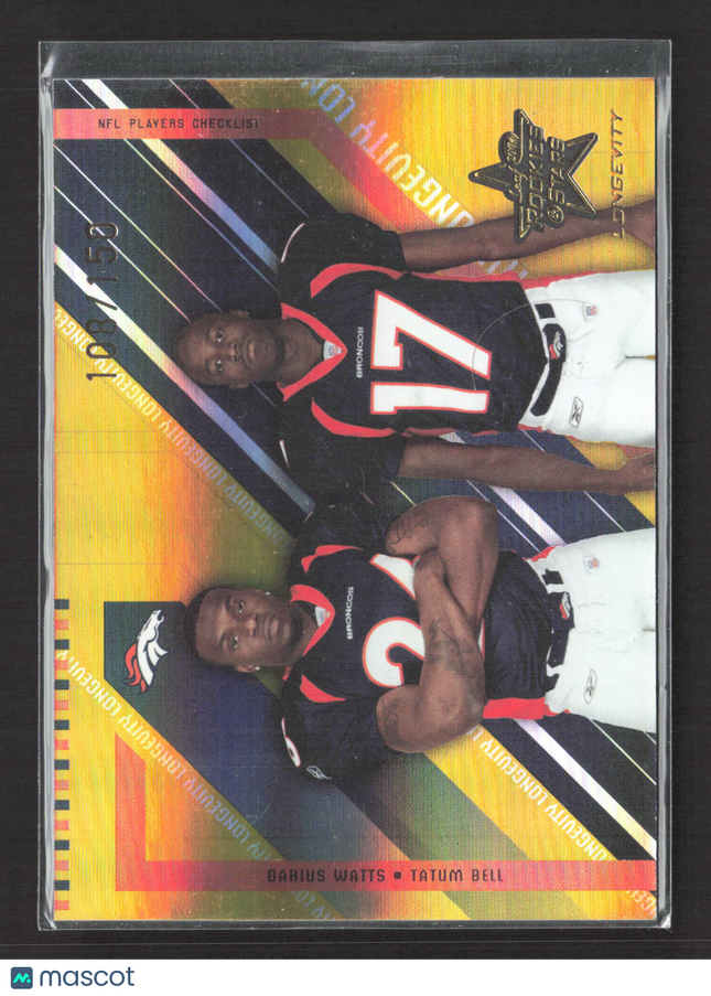 2004 Donruss Rookies & Stars Longevity Tatum Bell Darius Watts #98 gold /150