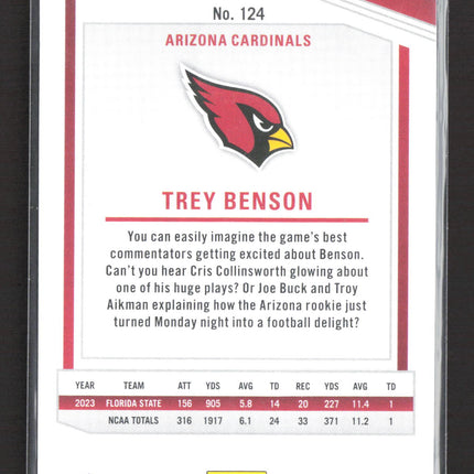 2024 Panini Donruss Elite Football Status Trey Benson #124 Green 32/33 RC