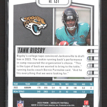 2023 Panini Absolute Football Tank Bigsby #131 RC
