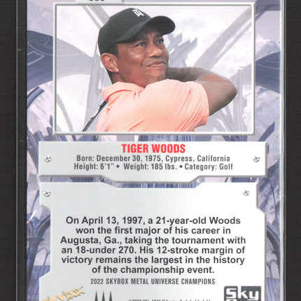 2022 SkyBox Metal Universe Champions Tiger Woods #050