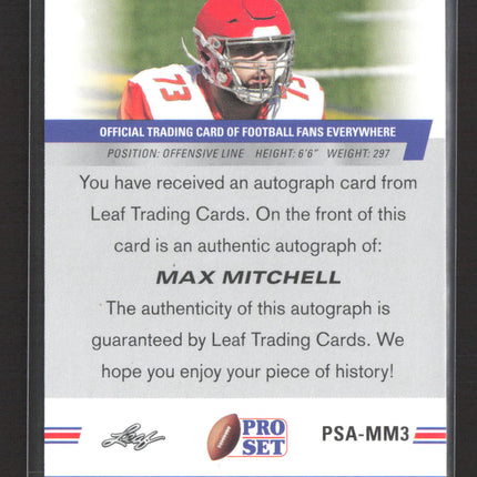 2022 Leaf Pro Set Max Mitchell #PSA-MM3 RC auto