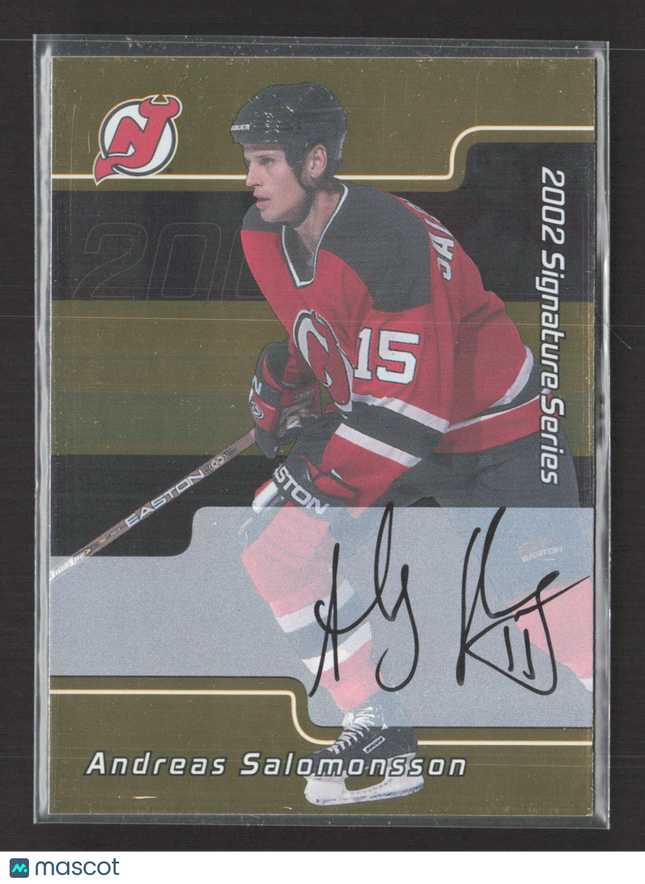 2002 In The Game Signature Series Andreas Salomonsson #203 auto gold