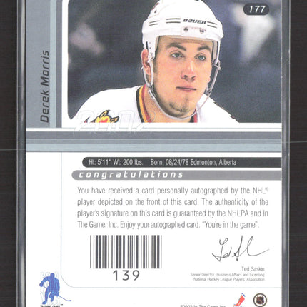 2002 In The Game Signature Series Derek Morris #177 auto gold