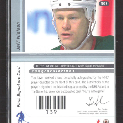 2002 In The Game Signature Series Jeff Nielsen #091 auto Auto