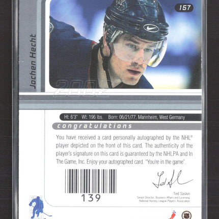 2002 In The Game Signature Series Jochen Hecht #157 auto gold