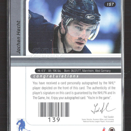 2002 In The Game Signature Series Jochen Hecht #157 auto gold