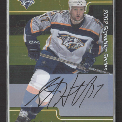 2002 In The Game Signature Series Scott Hartnell #039 auto gold