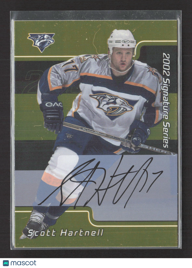 2002 In The Game Signature Series Scott Hartnell #039 auto gold