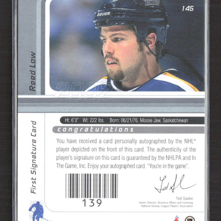 2002 In The Game Signature Series Reed Low #145 auto Auto