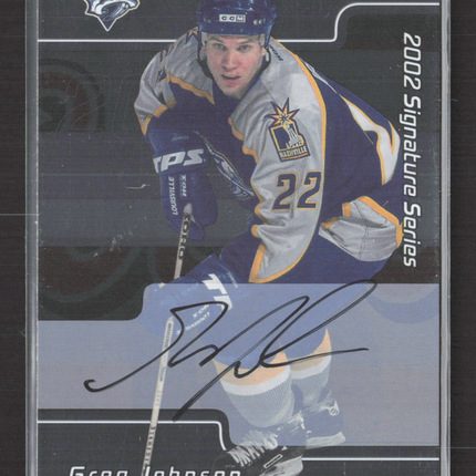 2002 In The Game Signature Series Greg Johnson #139 auto Auto