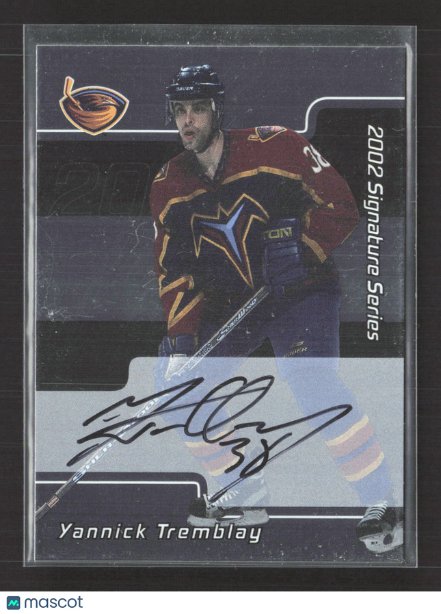 2002 In The Game Signature Series Yannick Tremblay #139 auto Auto