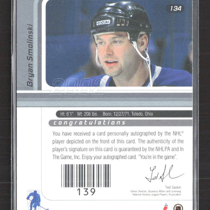 2002 In The Game Signature Series Bryan Smolinski #134 auto gold