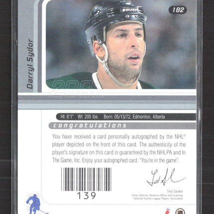 2002 In The Game Signature Series Darryl Sydor #182 auto gold