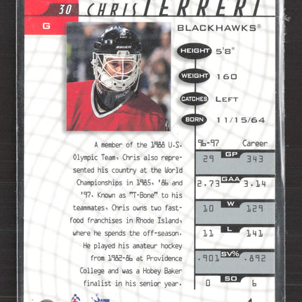 1998 Pinnacle Be A Player Chris Terreri #30 auto Auto