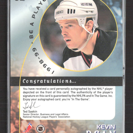 1998 In The Game Be A Player Kevin Dean #82 auto Auto