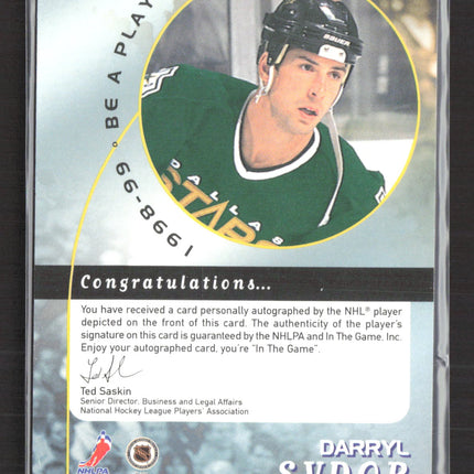 1998 Be A Player Darryl Sydor #191 auto Auto