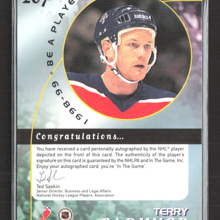 1998 In The Game Be A Player Terry Carkner #207 auto Auto