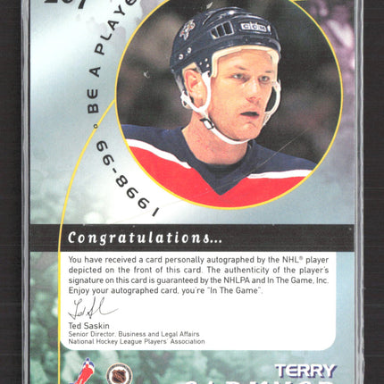 1998 Be A Player Terry Carkner #207 auto Auto