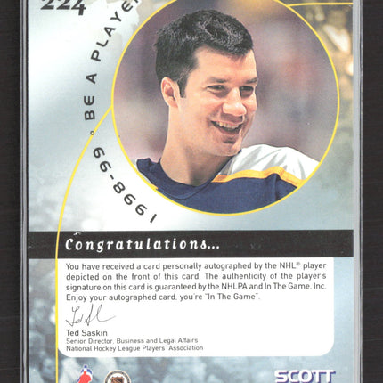 1998 In The Game Be A Player Scott Walker #224 auto Auto