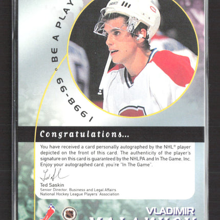1998 Be A Player Vladimir Malakhov #222 auto Auto