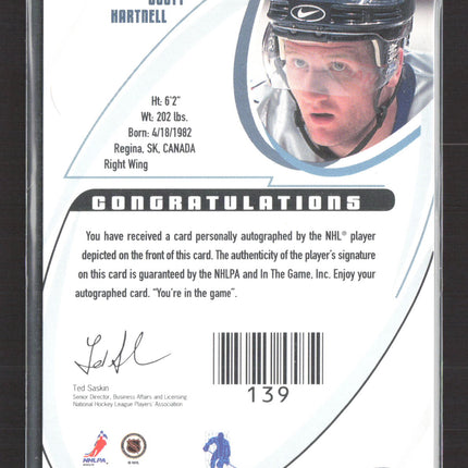 2003 In The Game BAP Signature Series Scott Hartnell #066 auto Auto