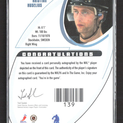 2003 In The Game BAP Signature Series Kristian Huselius #106 auto Auto