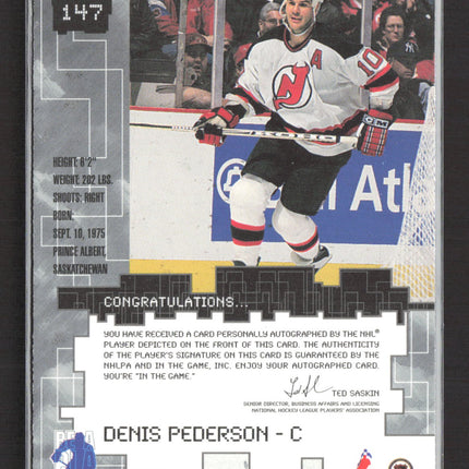 1999 In The Game Millennium Signature Series Denis Pederson #147 auto Auto
