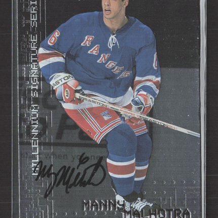 1999 Be A Player Millennium Signature Series Manny Malhotra #163 auto Auto