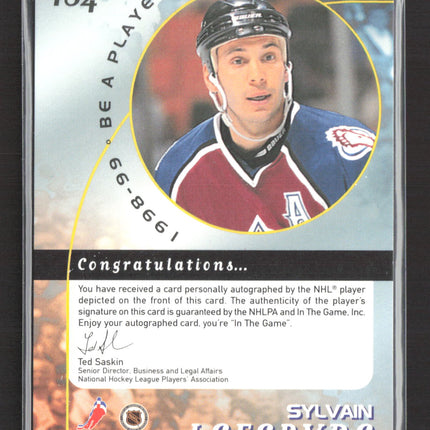 1998 Be A Player Sylvain Lefebvre #184 auto Auto