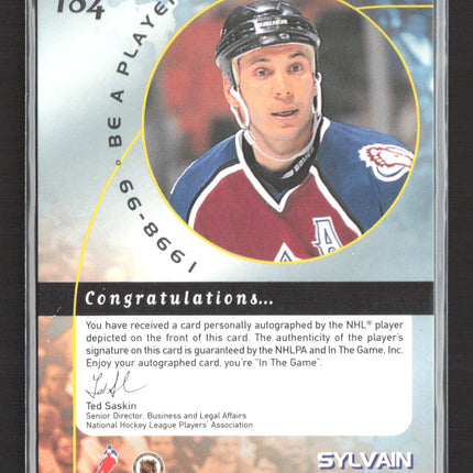1998 Be A Player Sylvain Lefebvre #184 auto Auto