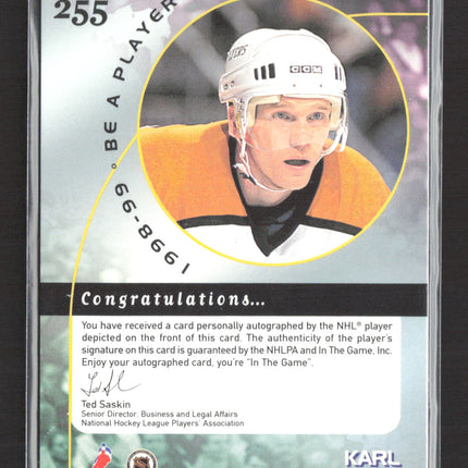 1998 In The Game Be A Player Karl Dykhuis #255 auto Auto