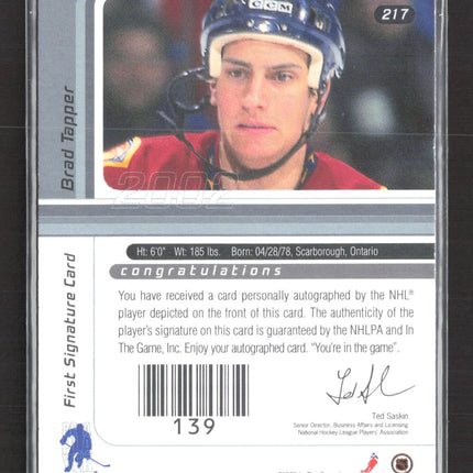2002 In The Game Signature Series Brad Tapper #217 auto Auto