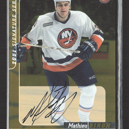 2000 In The Game Signature Series Mathieu Biron #50 auto gold