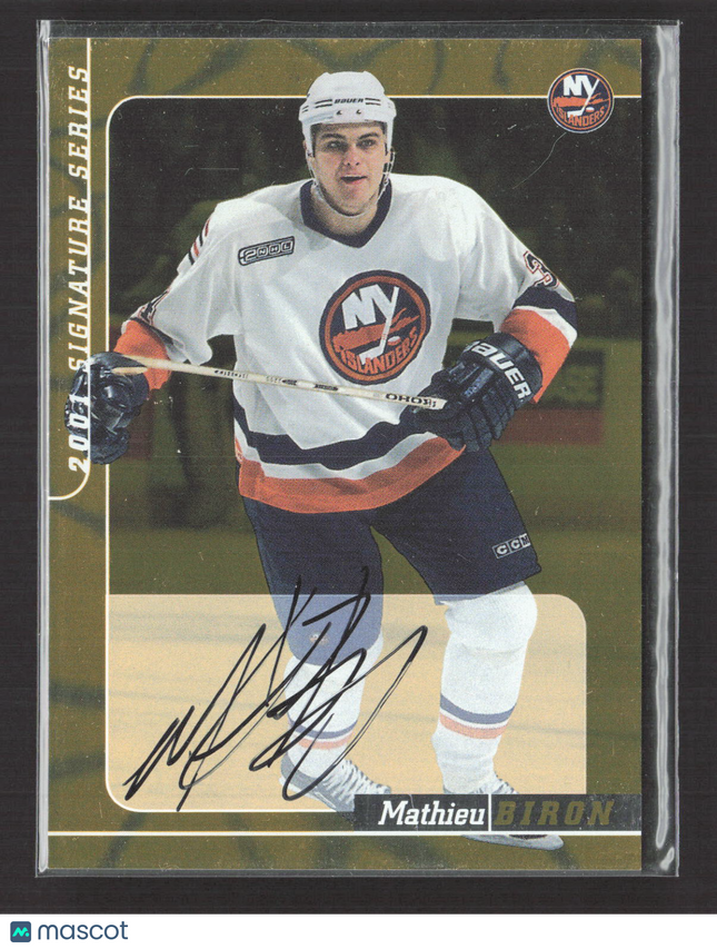 2000 In The Game Signature Series Mathieu Biron #50 auto gold