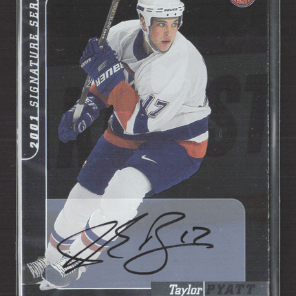 2001 In The Game Signature Series Taylor Pyatt #216 auto Auto