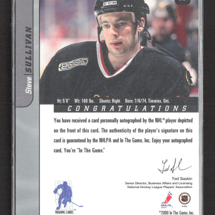 2001 In The Game Signature Series Steve Sullivan #98 auto Auto